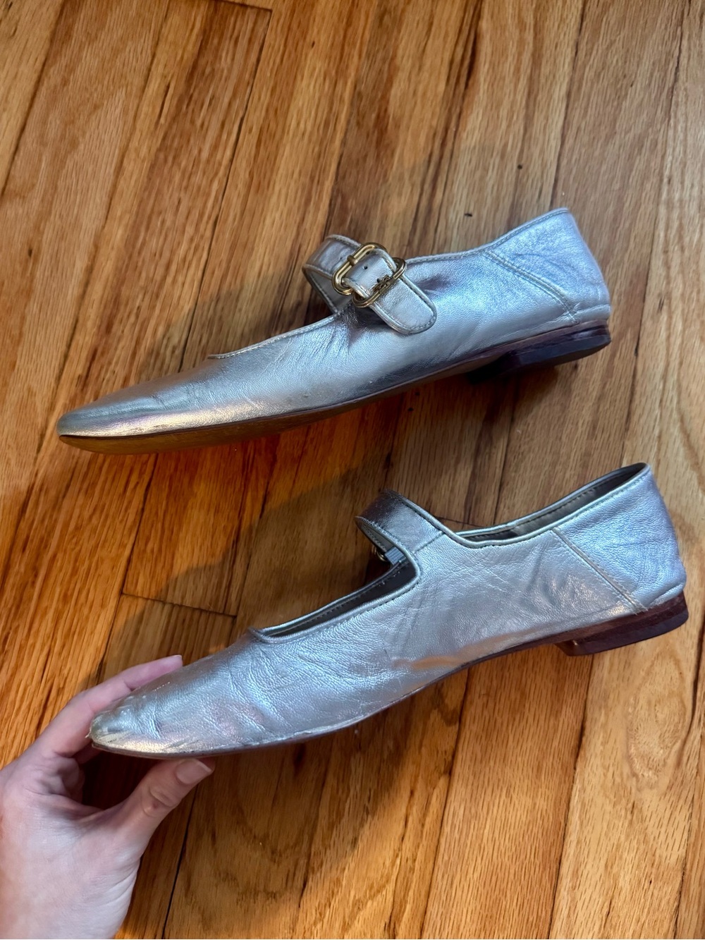 Sam Edelman silver leather Mary Jane’s - Picture 7 of 11